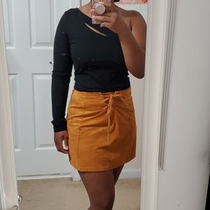 Black One Sleeve Top with Neckline Cutout